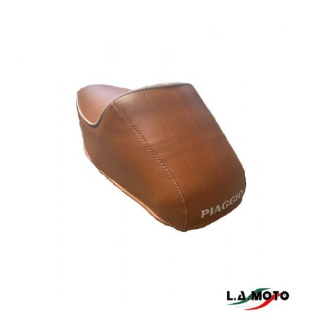 Sella con gobba marrone e scritta “PIAGGIO” per Vespa 50 N – L-R-Special