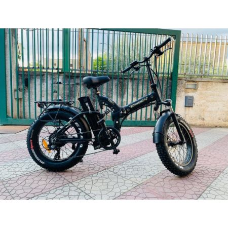 Fat Bike E-Bike 20′ Bicicletta Bici pieghevole elettrica Biammortizzata 500w 48V Nero Militar BRN22