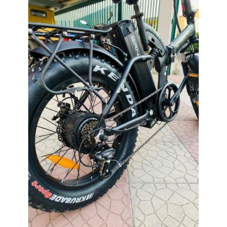 Fat Bike E-Bike 20′ Bicicletta Bici pieghevole elettrica Biammortizzata 500w 48V Nero Militar BRN22