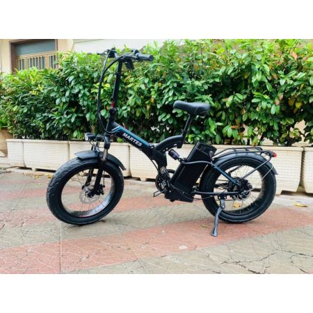 Fat Bike E-Bike 20′ Bicicletta Bici pieghevole elettrica Biammortizzata 500w 48V Nero Martes