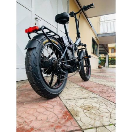 Fat Bike E-Bike 20′ Bicicletta Bici pieghevole elettrica Biammortizzata 500w 48V Nero Martes
