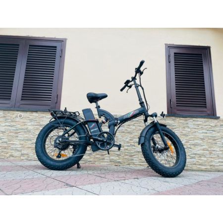 Fat Bike E-Bike 20′ Bicicletta Bici pieghevole elettrica Biammortizzata 500w 48V Nero Jeep Class