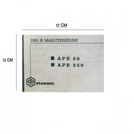 Manuale libretto uso e manutenzione per APE 50 250 dal 1969