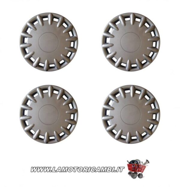 SERIE 4 COPRICERCHIO 12″ SILVER COPPA RUOTA COPRIRUOTA PER PIAGGIO QUARGO