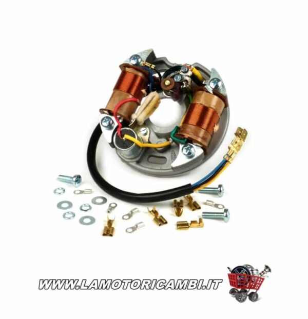 STATORE COMPLETO SIP PER VESPA 50 S 2° / SR / SS VESPA 50 R 2° / SPECIAL V5B1T 2° / V5B3T BOBINA ACCENSIONE ESTERNA 6V/25W SIP 1