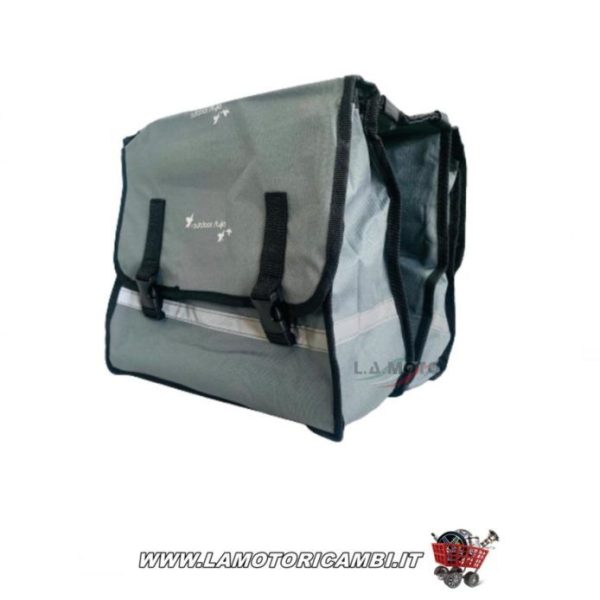 BORSA BICI DOPPIA GRIGIO DI TESSUTO