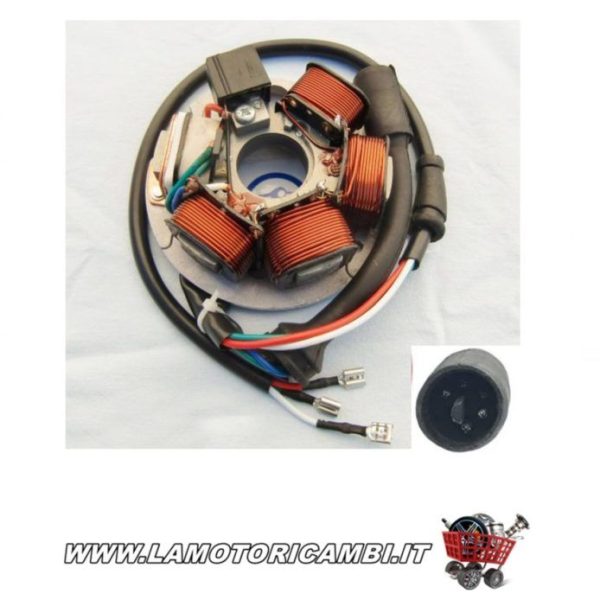 1199495 STATORE SUPPORTO BOBINE PIAGGIO APE 50 – PK 50 – 3 FILI