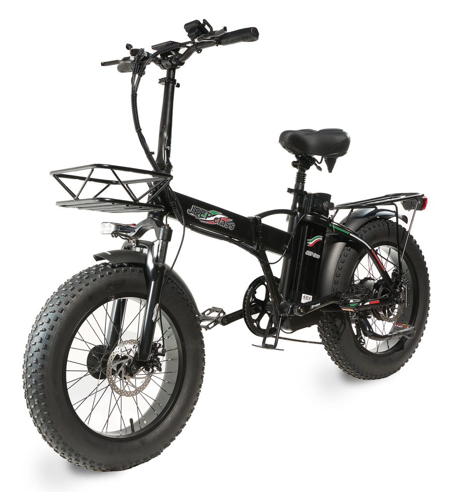 FAT BIKE 750W JEEP CLASS E-BIKE 20′ BICICLETTA BICI PIEGHEVOLE ELETTRICA 48V NERO - immagine 4