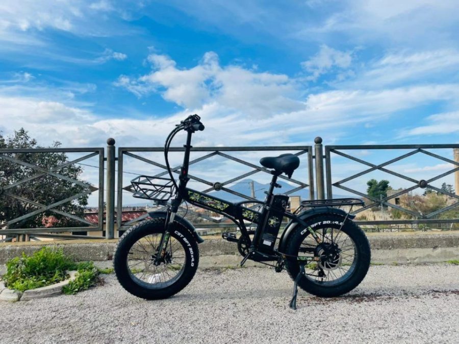 FAT BIKE 750W JEEP CLASS MILITAR E-BIKE 20′ BICICLETTA BICI PIEGHEVOLE ELETTRICA 48V NERO OPACO - immagine 12