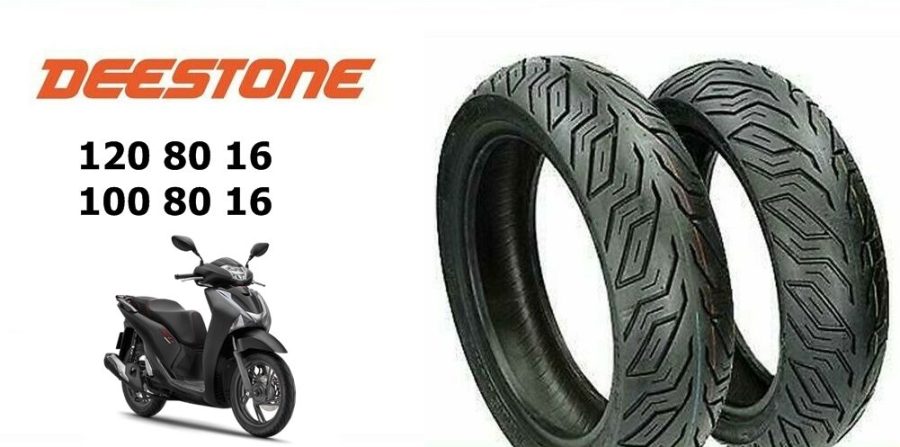 COPPIA PNEUMATICI COPERTONI GOMME DEESTONE – 120 80 16 – 100 80 16 PER SCOOTER