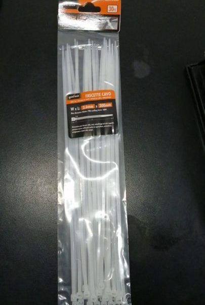 30 FASCETTE STRINGI CAVO NYLON BIANCO 7.5 MX25MM