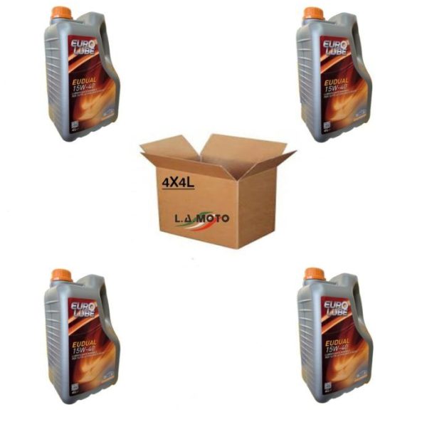 OLIO EURO LUBE EUDUAL 15W-40 4X4L LUBRIFICANTE MINERALE PER TUTTE LE TIPOLOGIE DI VEICOLI