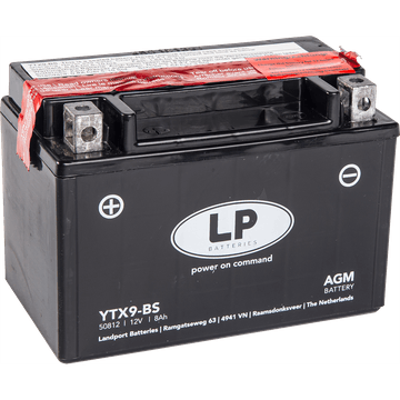 BATTERIA PER MOTO LANDPORT MODELLO YTX9-BS CON TECNOLOGIA ABSORBENT GLASS MAT
