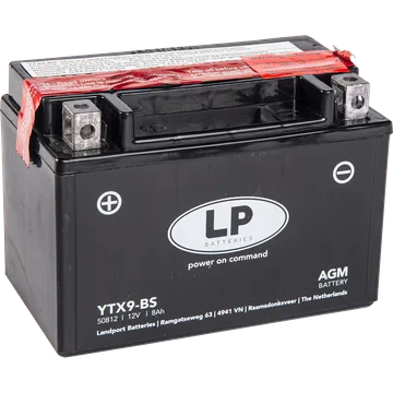 BATTERIA PER MOTO LANDPORT MODELLO YTX9-BS CON TECNOLOGIA ABSORBENT GLASS MAT