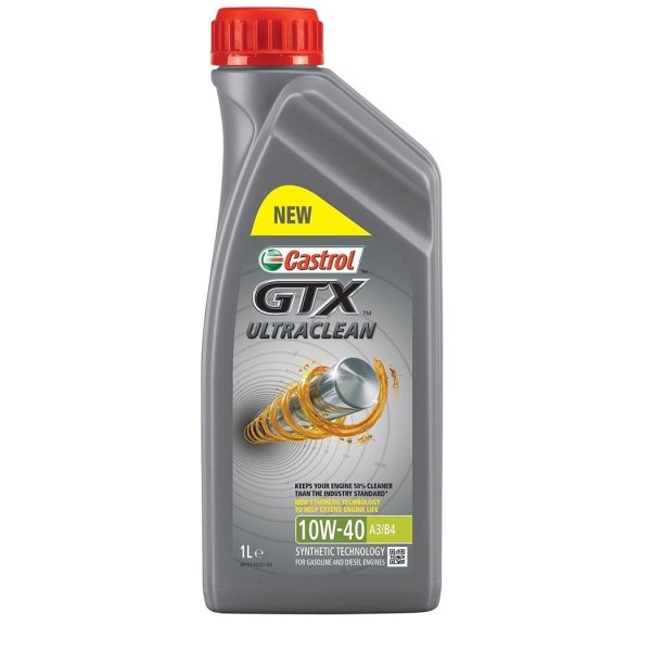 OLIO MOTORE CASTROL GTX ULTRACLEAN 10W40 SEMI-SINTETICO ACEA A3/B4 SL/CF  1LITRO