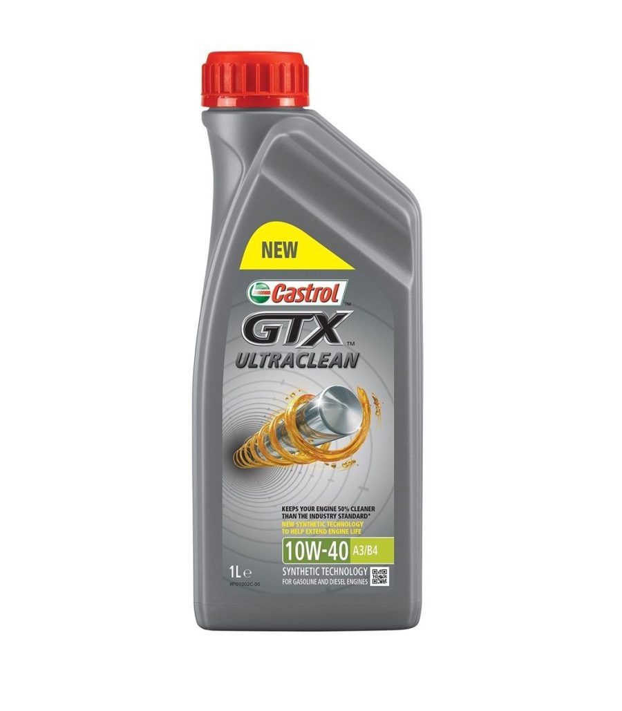 OLIO MOTORE CASTROL GTX ULTRACLEAN 10W40 SEMI-SINTETICO ACEA A3/B4 SL/CF  1LITRO