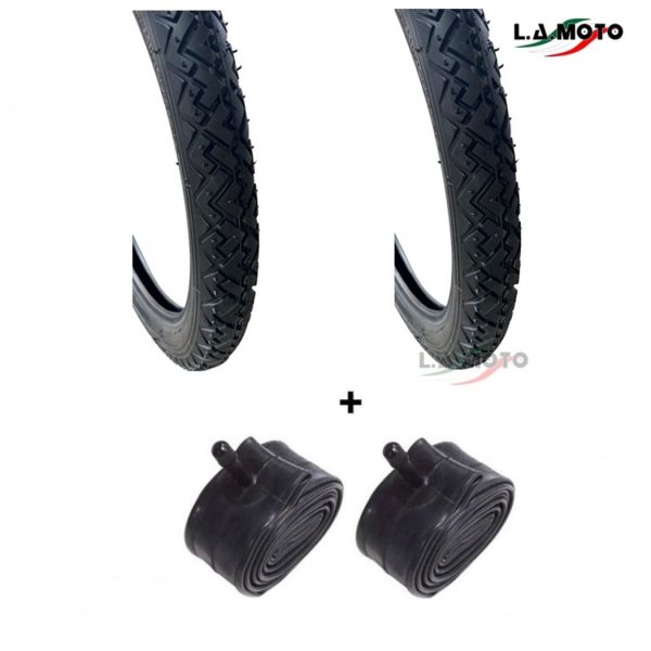 COPPIA COPERTONE GOMMA + CAMERE PER MOTORINO BOXER-CIAO MISURA 2-18 O 2 1/4-18