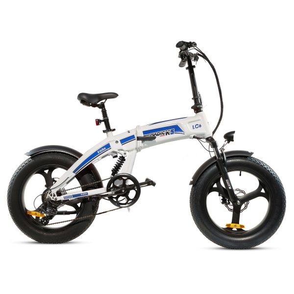 BICICLETTA ELETTRICA FAT BIKE 750W E-BIKE BICI PIEGHEVOLE BIAMMORTIZZATA MADICKS BIANCA
