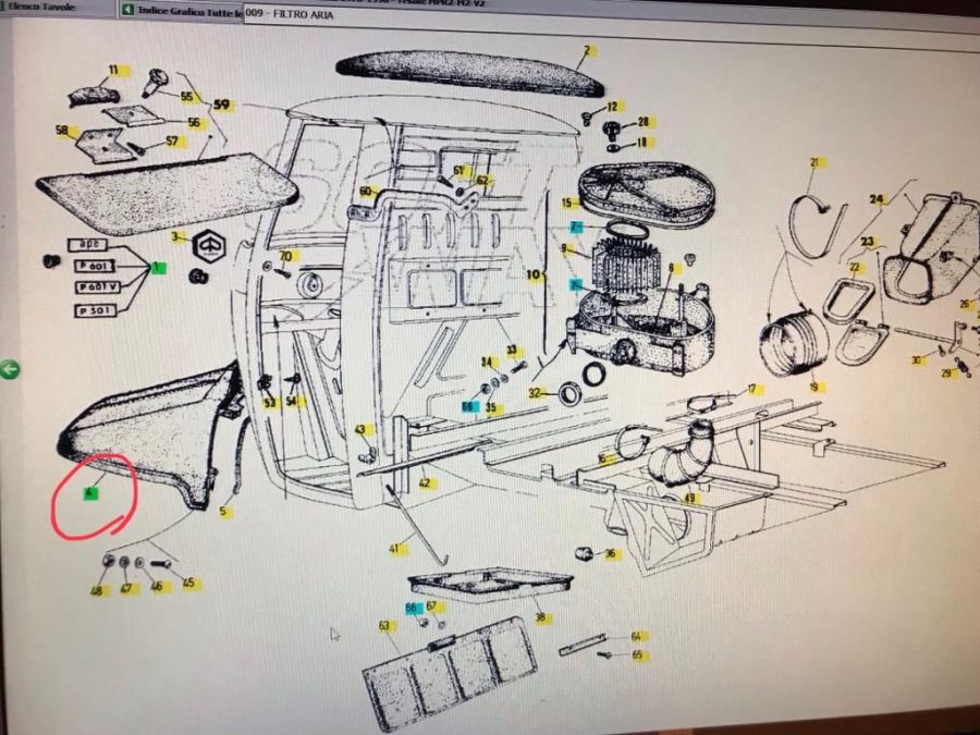 PARAFANGO ANTERIORE APE MP  P601 ORIGINALE PIAGGIO - immagine 3