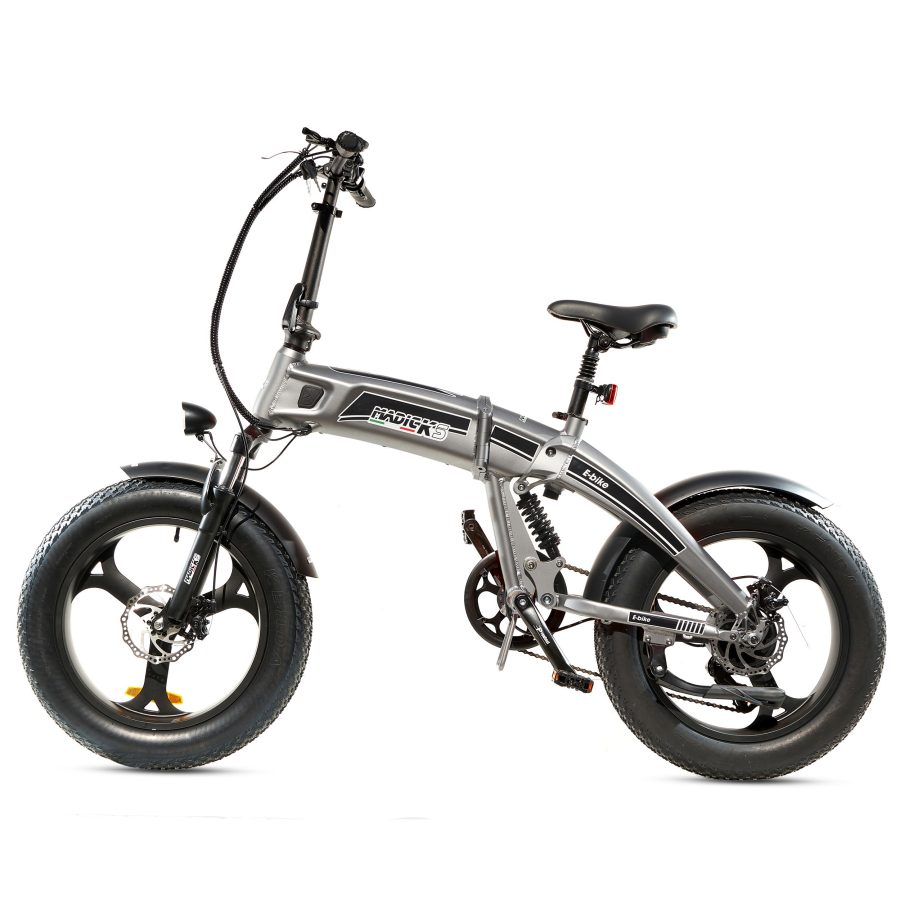 BICICLETTA ELETTRICA FAT BIKE 750W E-BIKE BICI PIEGHEVOLE BIAMMORTIZZATA MADICKS GRIGIO - immagine 2