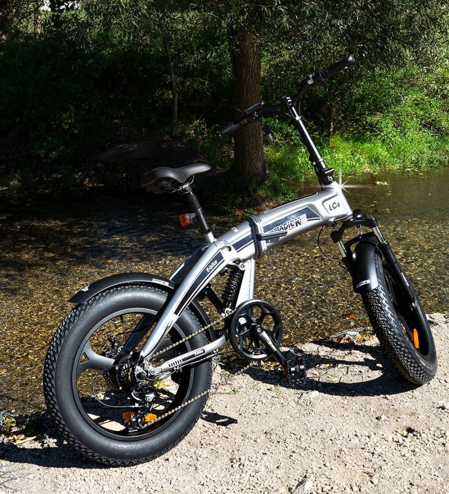 BICICLETTA ELETTRICA FAT BIKE 750W E-BIKE BICI PIEGHEVOLE BIAMMORTIZZATA MADICKS GRIGIO - immagine 13