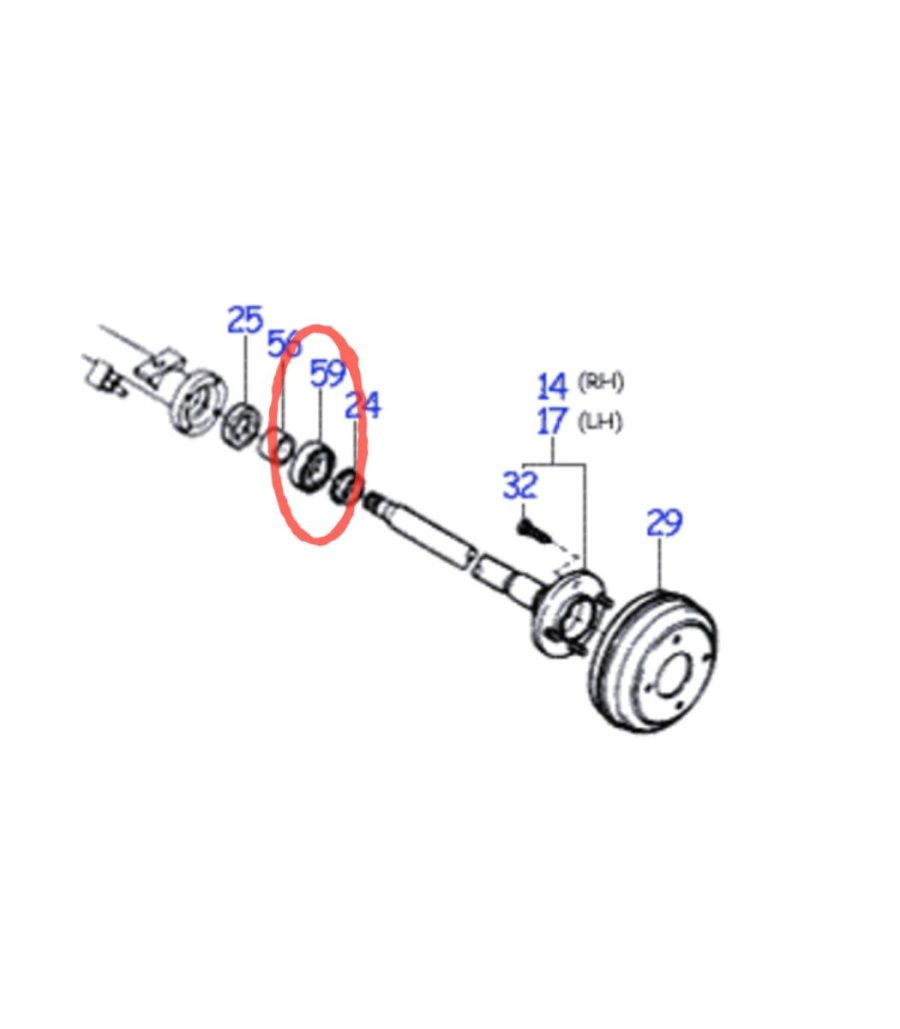 KIT CUSCINETTO RITEGNO E PARAOLIO SEMIASSE PIAGGIO PORTER 1400 DIESEL - immagine 2