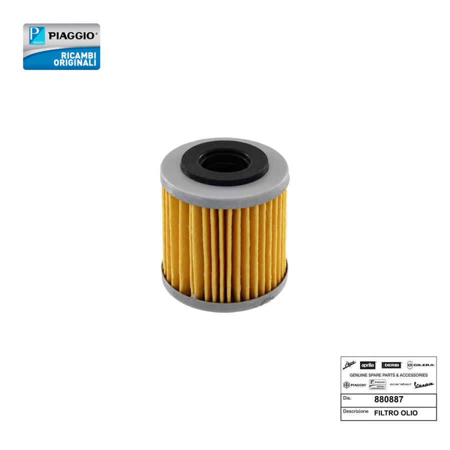880887 - FILTRO OLIO A CARTUCCIA ORIGINALE PIAGGIO BEVERLY 350