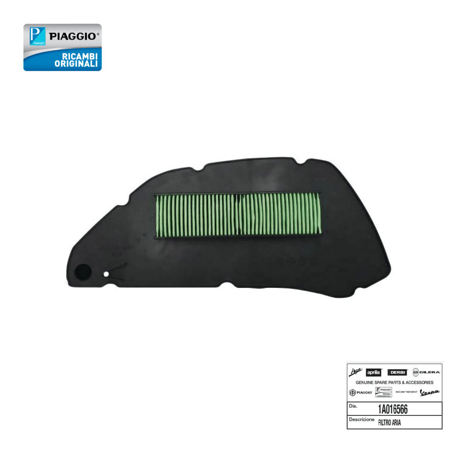 1A016566 - FILTRO ARIA DEPURATORE ELEMENTO FILTRANTE ORIGINALE PIAGGIO MEDLEY