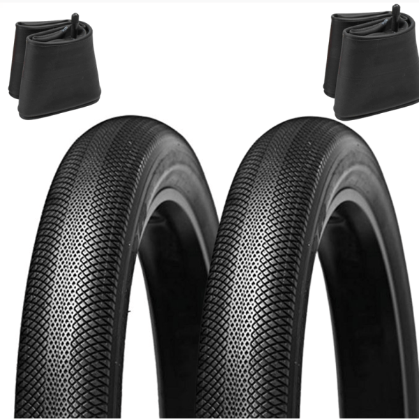COPPIA COPERTONI SPEEDSTER FATBIKE 20 X 4.00 LISCIO + CAMERE D'ARIA