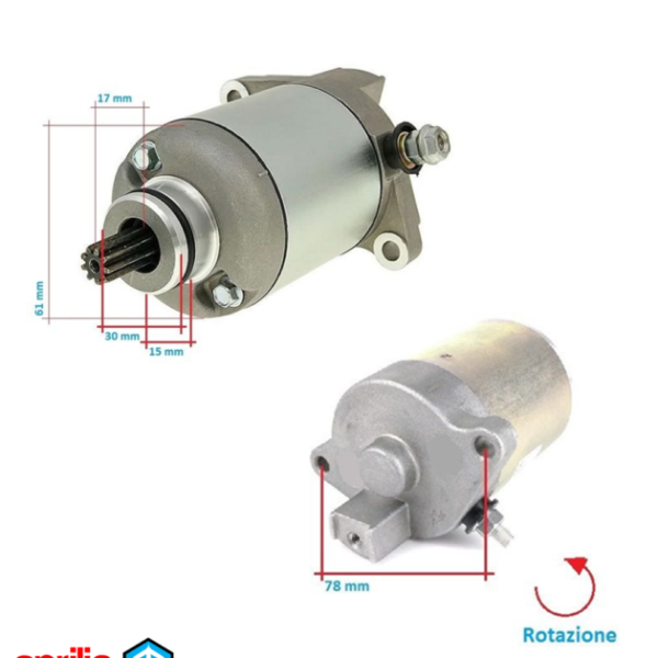 MOTORINO AVVIAMENTO PER PIAGGIO VESPA-LIBERTY-BEVERLY-SCARABEO R.O.82611R