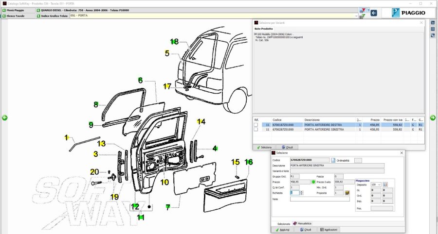 SPORTELLO LATO DESTRO PIAGGIO PORTER - immagine 3