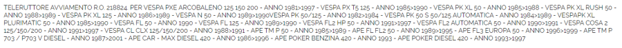 7131 TELERUTTORE AVVIAMENTO PER VESPA APE - immagine 2