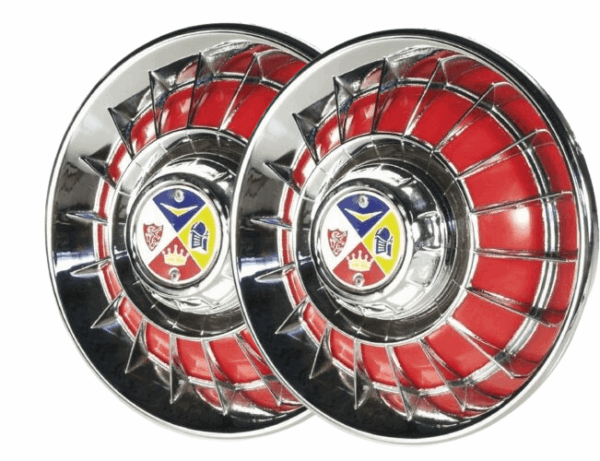 COPPIA COPPA RUOTA IN FERRO VESPA 10'' CROMATA ROSSO
