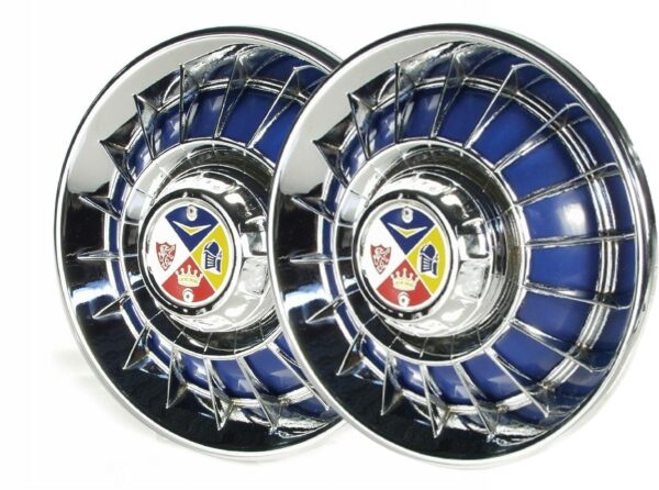 COPPIA COPPA RUOTA IN FERRO VESPA 10'' CROMATA BLU