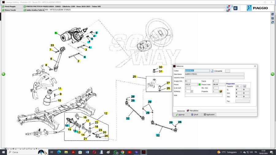 ALBERO STERZO PIAGGIO PORTER MULTITECH - immagine 4