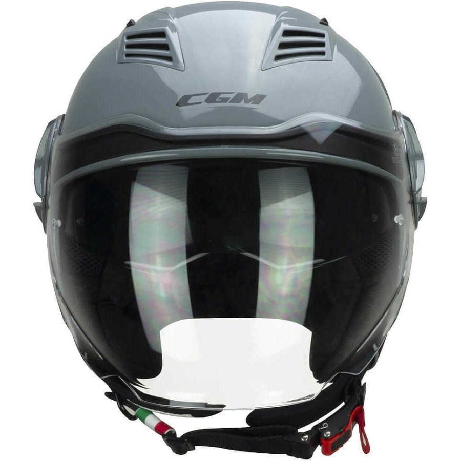 CASCO MOTO JET DOPPIA VISIERA CGM 169A ILLI MONO GRIGIO LUCIDO - immagine 2