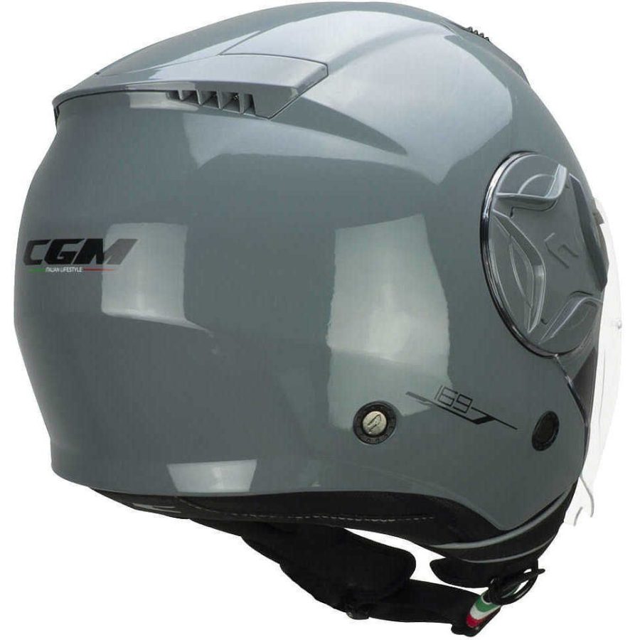 CASCO MOTO JET DOPPIA VISIERA CGM 169A ILLI MONO GRIGIO LUCIDO - immagine 3