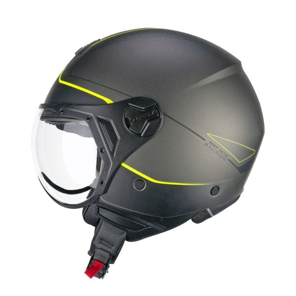 CGM CASCO JET 167G FLO WAY VISIERA SAGOMATA ANTRACITE GIALLO FLUO