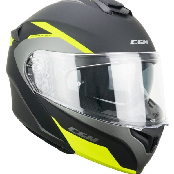 CASCO MOTO MODULARE CGM 508G 568G BERLINO BRESDA  GRAFITE GIALLO FLUO OPACO