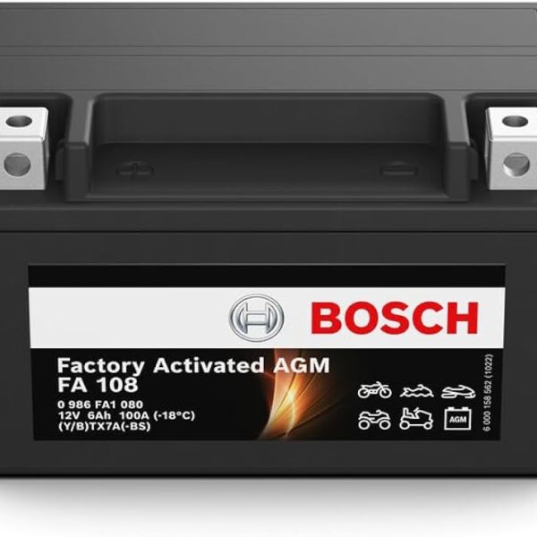 BATTERIA BOSCH M6 007 FA108 YTX7A-BS AGM 12V 6AH