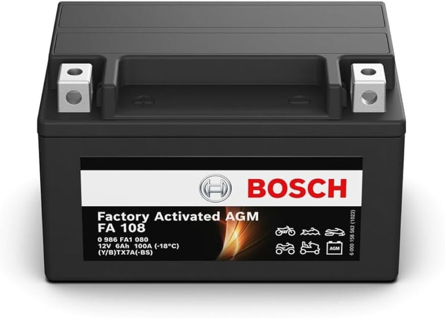 BATTERIA BOSCH M6 007 FA108 YTX7A-BS AGM 12V 6AH