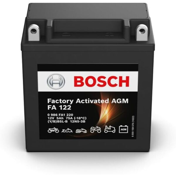 BATTERIA BOSCH FA122 AGM YB5L YB5-LB 12V 5AH 75A
