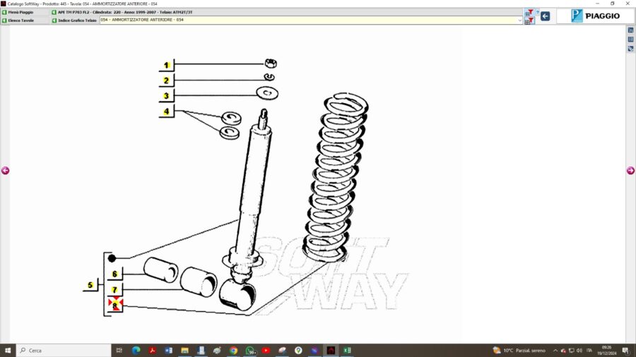 226612 MOLLA SOSPENSIONE ANTERIORE PIAGGIO APE TM 703 TUTTE LE VERSIONI - immagine 2
