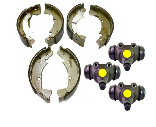KIT GANASCE FRENO ANTERIORE E POSTERIORE PIAGGIO APE MP P501 P601 + 3 CILINDRETTI