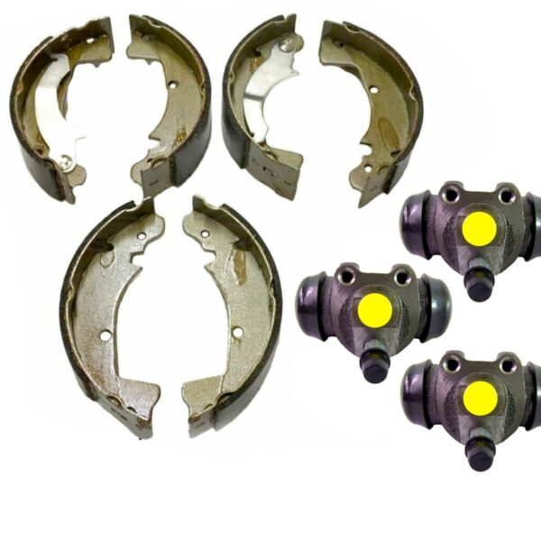 KIT GANASCE FRENO ANTERIORE E POSTERIORE PIAGGIO APE MP P501 P601 + 3 CILINDRETTI