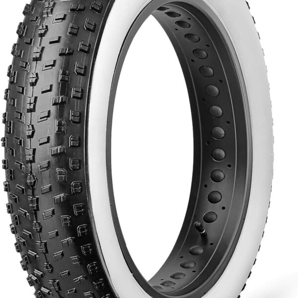 COPERTONE 20 X 4.0 X FAT BIKE E-BIKE GOMMA 20'' TASSELLATO MTB BICI ELETTRICA RIGIDO 20X4.0 FASCIA BIANCA