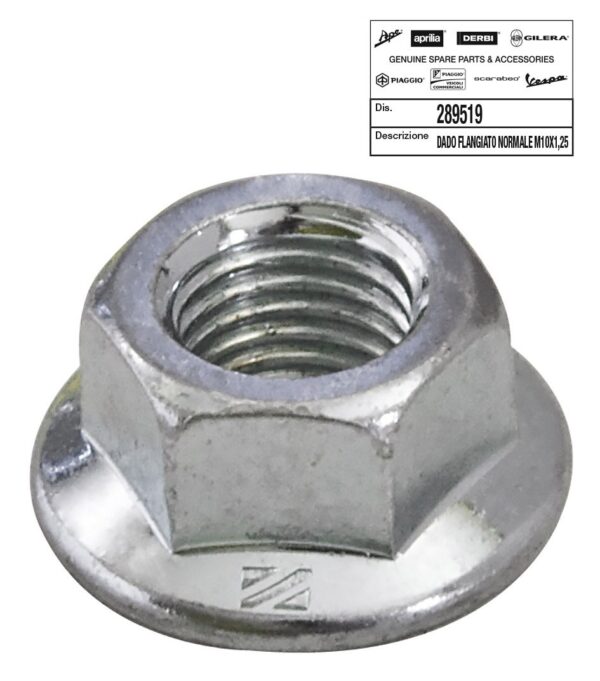 289519 DADO FLANGIATO NORMALE APE APRILIA GILERA PIAGGIO VESPA LIBERTY