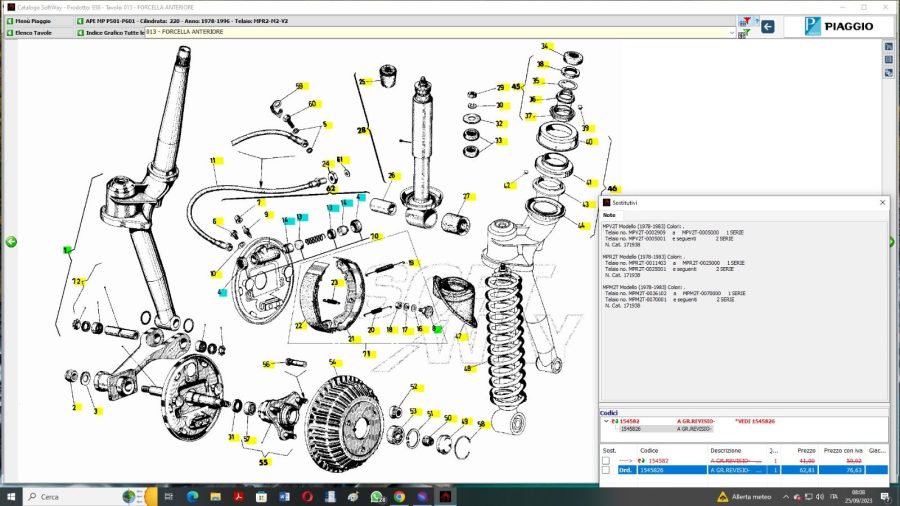 PERNO COMPLETO SOSPENSIONE ANTERIORE - APE MPR - MPM - MPV - APE CAR - immagine 3