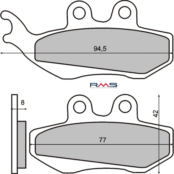 225100360 PASTIGLIE FRENO RMS ORGANICHE PIAGGIO HEXAGON LX 125CC/SKIPPER ST 125CC