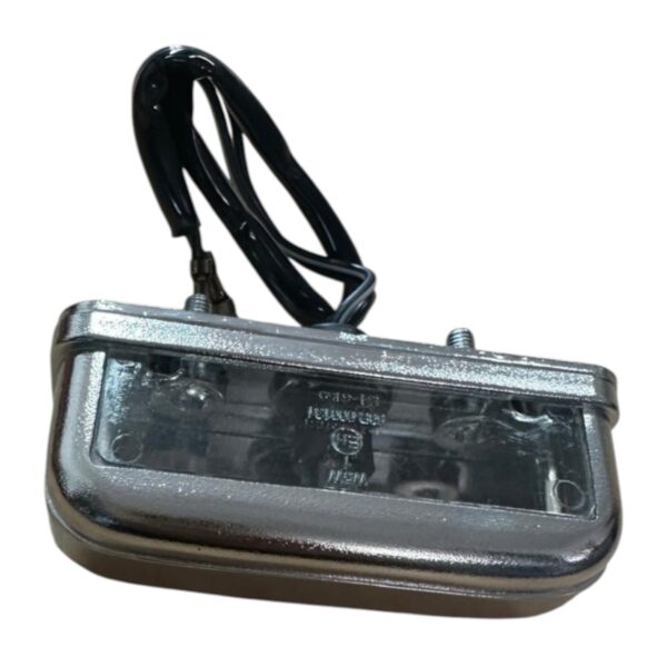 LUCE TARGA BASE CROMATA,LAMPADINA 12V 5W OMOLOGATA